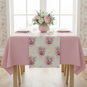 Spring floral short table runner