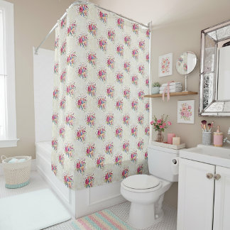 Spring floral  shower curtain
