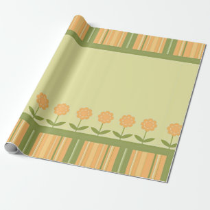 Spring Floral Striped Gift Wrapping Paper