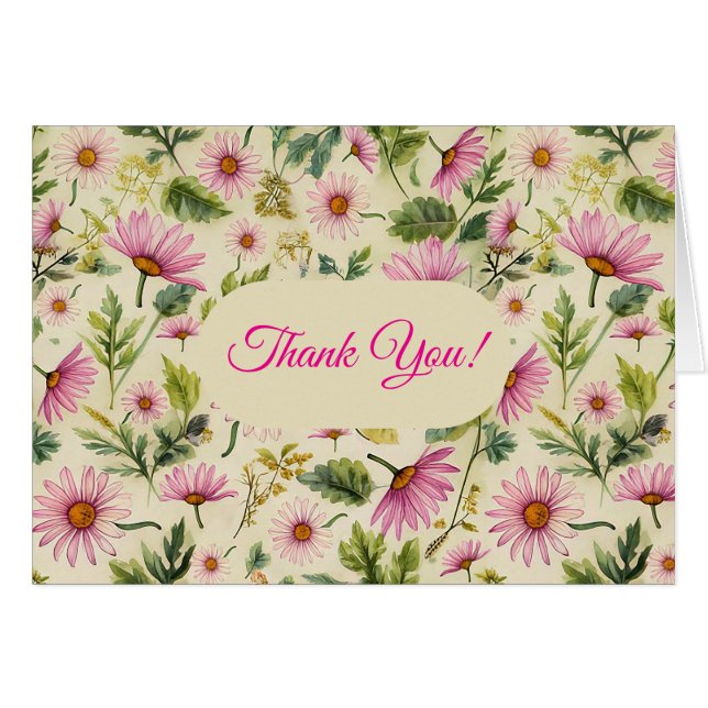 Spring Floral Thank You Card (Front Horizontal)