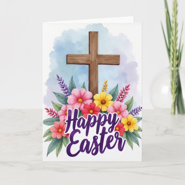 Spring Floral Timber Frame Card (Front)