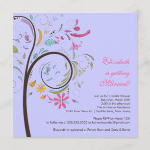 Spring Floral Tree Bridal Shower Invitation