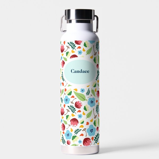 Spring Floral Water Bottle (Front)