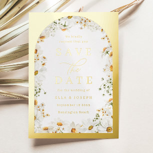 Spring Floral Wedding Arch Save The Date Gold