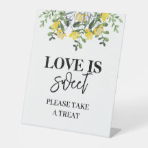 Spring Floral Wedding Dessert Sign