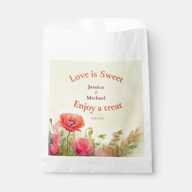 Spring Floral Wedding  Favour Bag (Front)