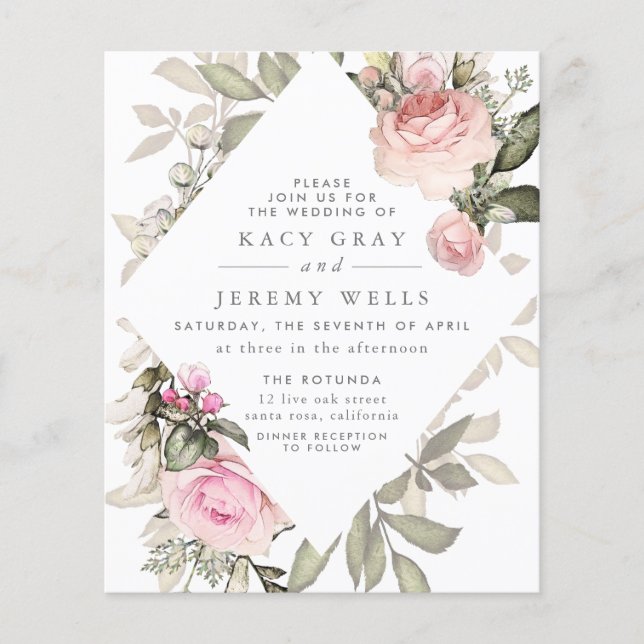 Spring Floral Wedding Invitation (Front)