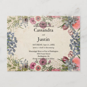 Spring Floral Wedding Invite Postcard