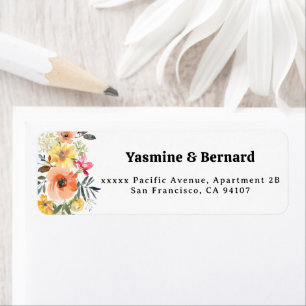 Spring Floral Wedding Return Address Label