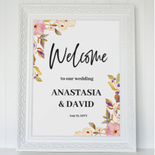 Spring Floral Wedding Welcome Printable Poster