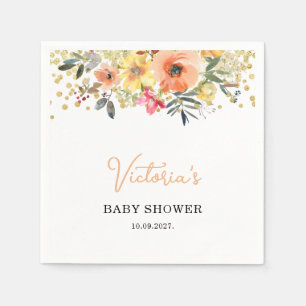Spring Floral Welcome baby Shower Napkin