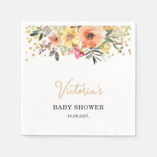 Spring Floral Welcome baby Shower  Napkin