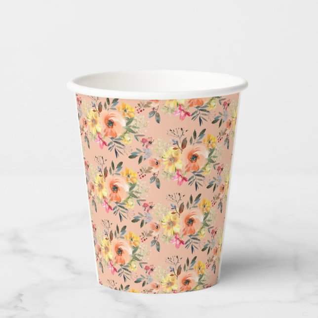 Spring Floral Welcome baby Shower  Paper Cups (Front)