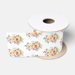 Spring Floral Welcome baby Shower Satin Ribbon