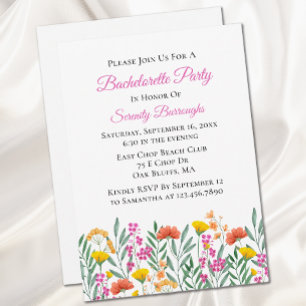 Spring Floral Wildflower Bachelorette Party Invitation