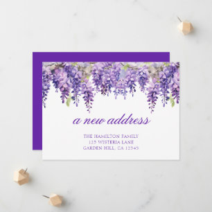 Spring Floral Wisteria New Address Announcement