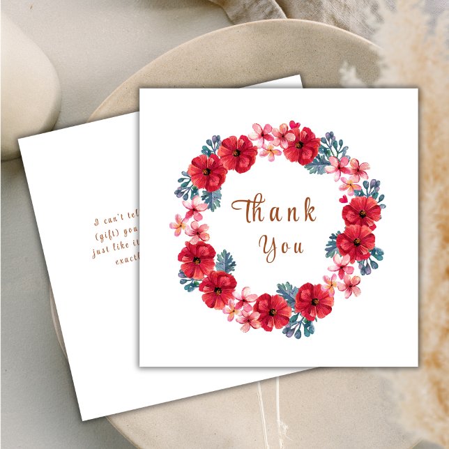 Spring Floral Wreath Baby Shower  Thank You Card (Spring Floral Wreath Baby Shower Thank You Card)