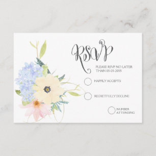 Spring Floral Wreath Wedding RSVP Cards