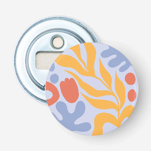 spring floral yellow and blue bottle opener