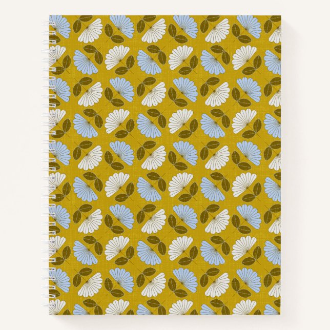 Spring floral - yellow, blue & white notebook (Front)