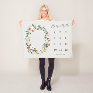 Spring Florals Baby Milestone Blanket