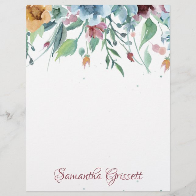 Spring Florals Custom Letterhead (Front)