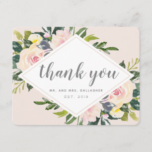 Spring Florals Flat Wedding Thank You Card