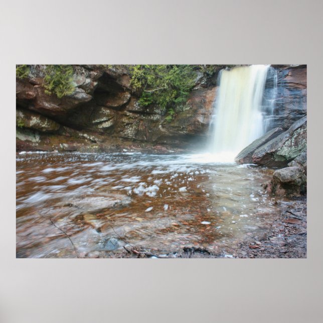 Spring Flow at Hungarian Falls – Upper Peninsula Poster (Front)