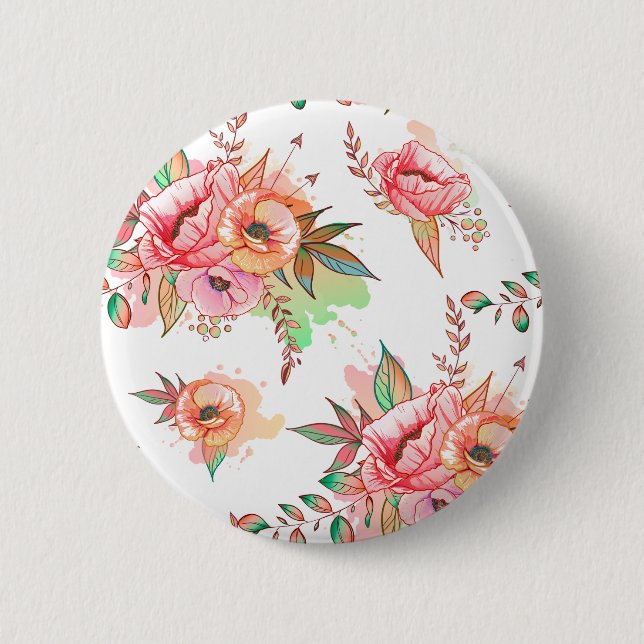 spring Flower 6 Cm Round Badge (Front)
