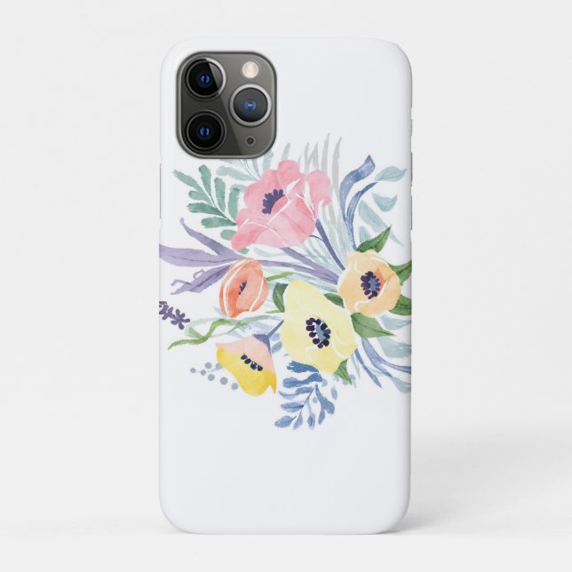 Spring Flower Bouquet | Custom Text Luggage Tag Case-Mate iPhone Case (Back)