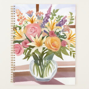 Spring Flower Bouquet Pretty Floral Watercolor Planner