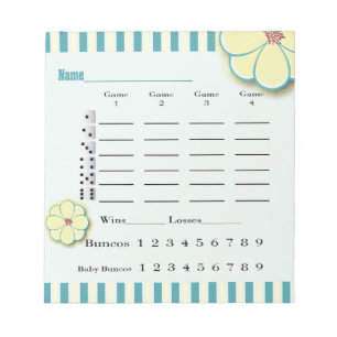 Spring Flower Bunco Score Sheet Pad
