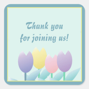 Spring Flower Cute Tulips Party Favour Sticker