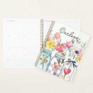 Spring Flower Design with Name Planner