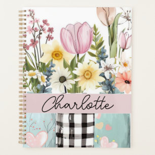 Spring Flower Design with Name Planner