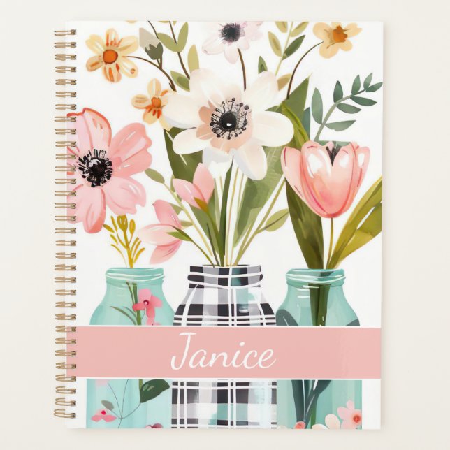 Spring Flower Design with Name Planner (Front)