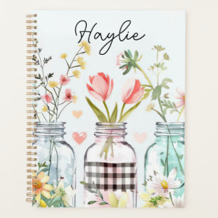 Spring Flower Design with Name Planner