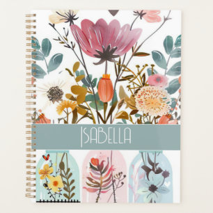 Spring Flower Design with Name Planner