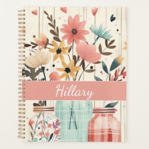 Spring Flower Design with Name Planner