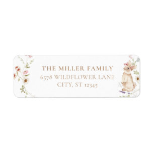 Spring Flower Easter Bunny Baby Shower  Return Address Label