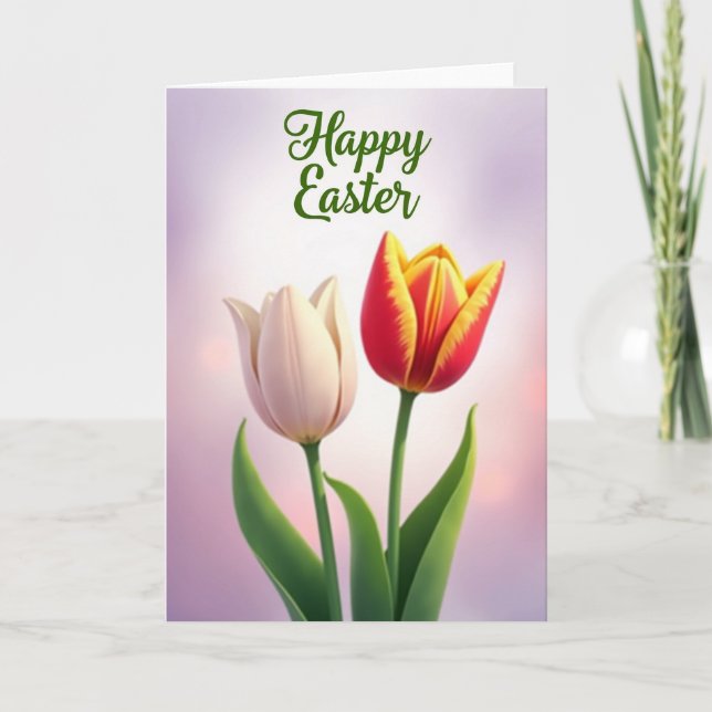 Spring Flower Easter Greeting Card (Front)