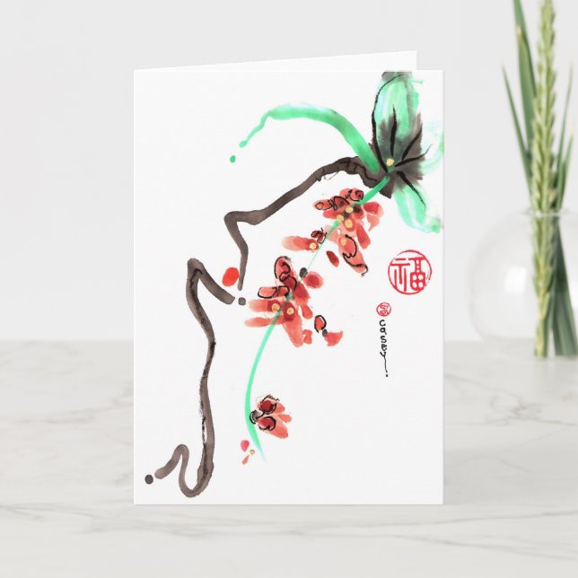 Spring Flower Fall Card (Front)