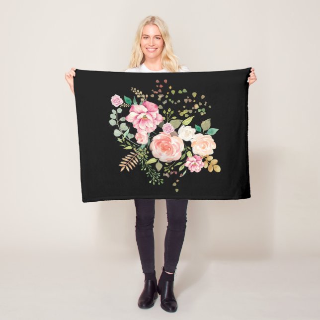 spring flower fleece blanket (In Situ)