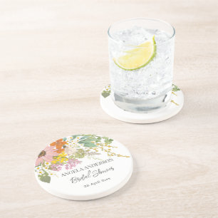 Spring Flower Garden Bridal Shower Paper Coaster