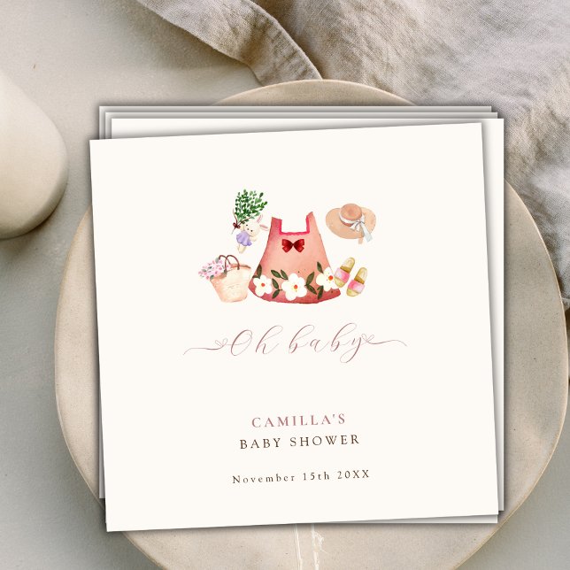 Spring Flower Garden Girl Clothes Baby Shower Napkin (Spring Flower Garden Girl Clothes Baby Shower Napkins)