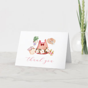 Spring Flower Garden Girl Clothes Baby Shower Thank You Card