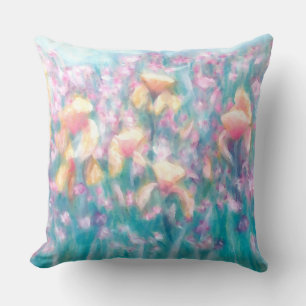 Spring Flower Garden Iris Soft Pastel Pillow
