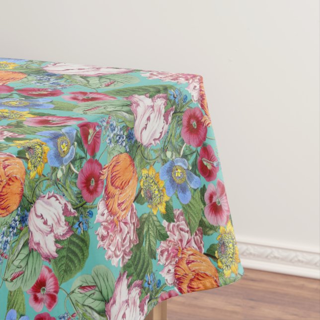 Spring Flower Garden Pattern Tablecloth (In Situ)