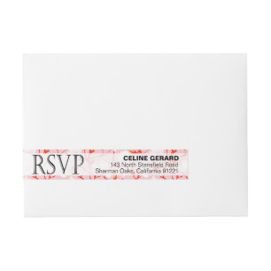 Spring Flower Garden RSVP   pink Wraparound Address Label