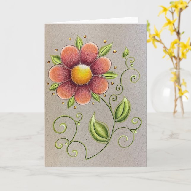 Spring Flower greeting card (Yellow Flower)